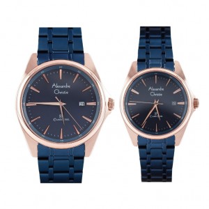 Alexandre Christie AC 8661 Rosegold Blue Couple